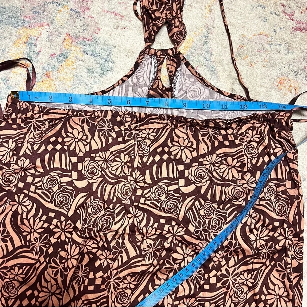 Free People Jessa Mocha Combo Maxi Dress M - Picture 10 of 12